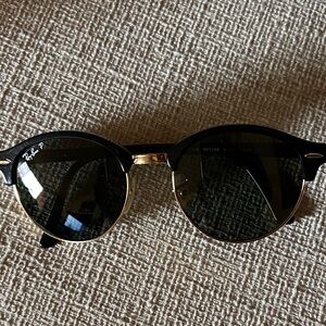 Ray-Ban Sunglasses in Black & Gold with Green Lenses